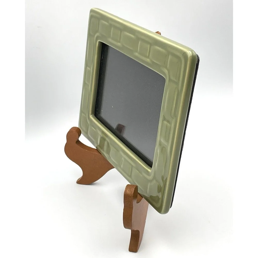 Vintage Longaberger Sage Green Ceramic Picture Frame 8.25